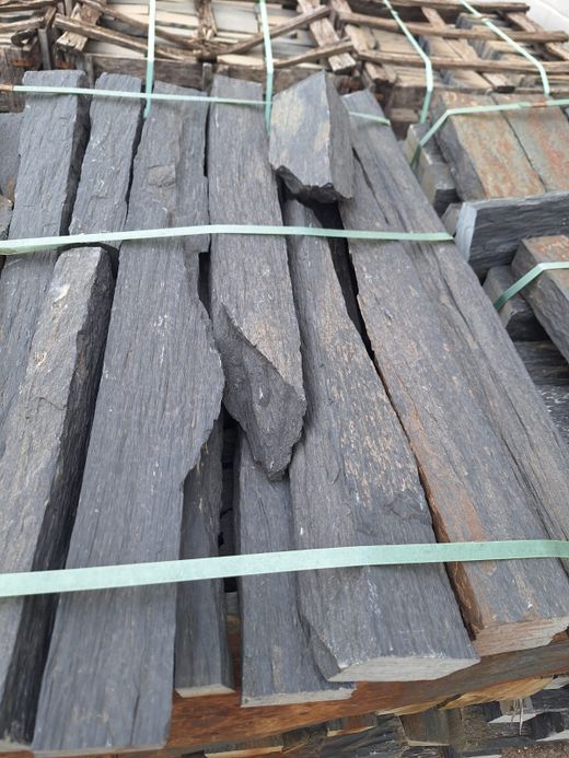 Palette Unregelmäßiges Steinmauerwerk Schwarz Anthrazit Piedras de Galicia