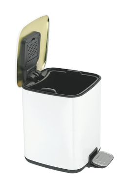 Vuilnisbak met pedaal roestvrij staal + abs wit glanzend Ac-310