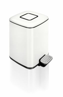 Vuilnisbak met pedaal roestvrij staal + abs wit glanzend Ac-310