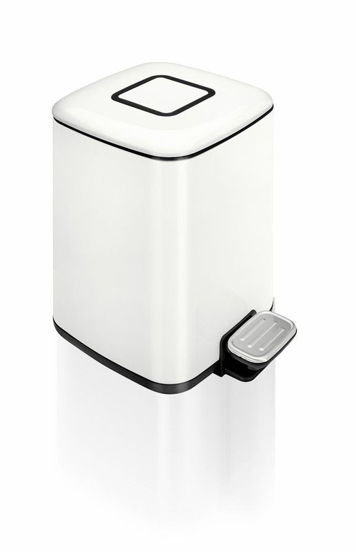 Vuilnisbak met pedaal roestvrij staal + abs wit glanzend Ac-310