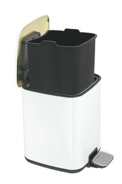 Vuilnisbak met pedaal roestvrij staal + abs wit glanzend Ac-310