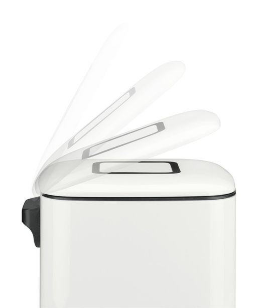 Vuilnisbak met pedaal roestvrij staal + abs wit glanzend Ac-310