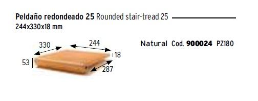 Esglaó rodó 25cm Natural Gres d'aragó