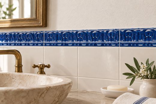 Valencia blauw reliëfvormstuk 5x20 ribesalbes