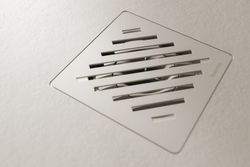 Plato ducha de resina Slate blanco + válvula vertical atornillada Acero Inox