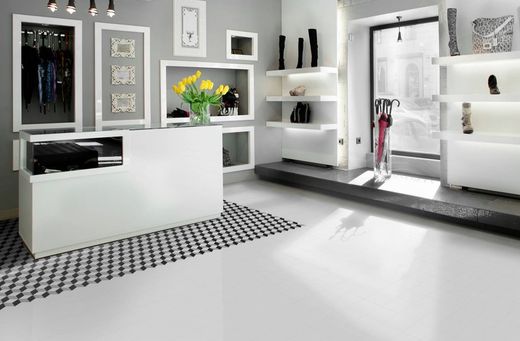 Porslin 25x25 Barcelona vit 1,00m2 / låda 16 st Keros