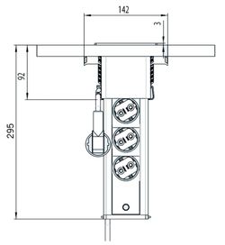 Gniazdo Port Push ze szczotkowanej stali nierdzewnej