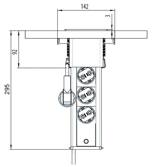 Gniazdo Port Push ze szczotkowanej stali nierdzewnej