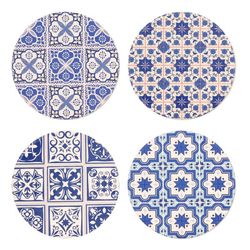 Posavasos azulejos redondo 0,5 cm x 10,8 cm x 10,8 cm