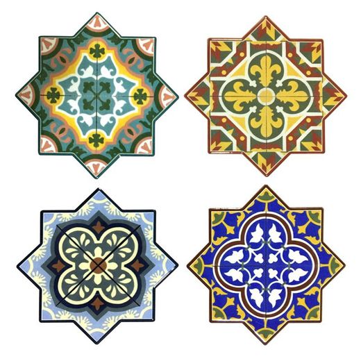 Posavasos hidraulico estrella Medidas: 0,5 cm x 11 cm x 11 cm  Material: Ceramica Peso neto: 80 grs.