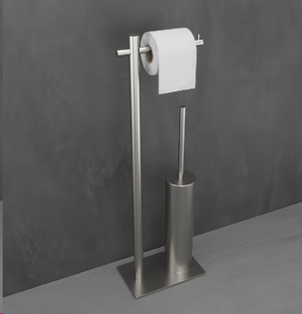 Practic Escobillero Con Portarrollos Oro Cepillado Medimex