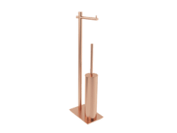 Practic Escobillero Con Portarrollos Oro Rosa Cepillado Medimex