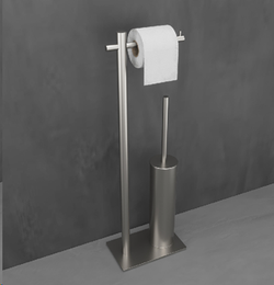 Practic Escobillero Con Portarrollos Oro Rosa Cepillado Medimex