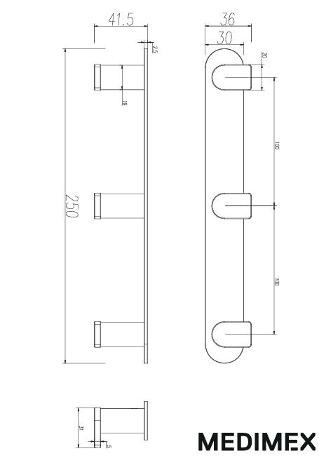 Practic Percha Triple Acero S316 Medimex