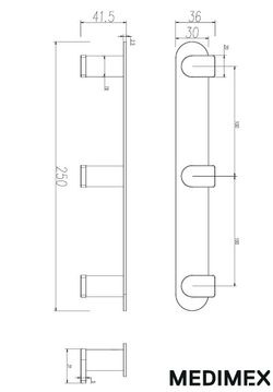 Practic Percha Triple Black Gun Metal Medimex