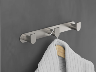 Practic Percha Triple Negro Mate Medimex