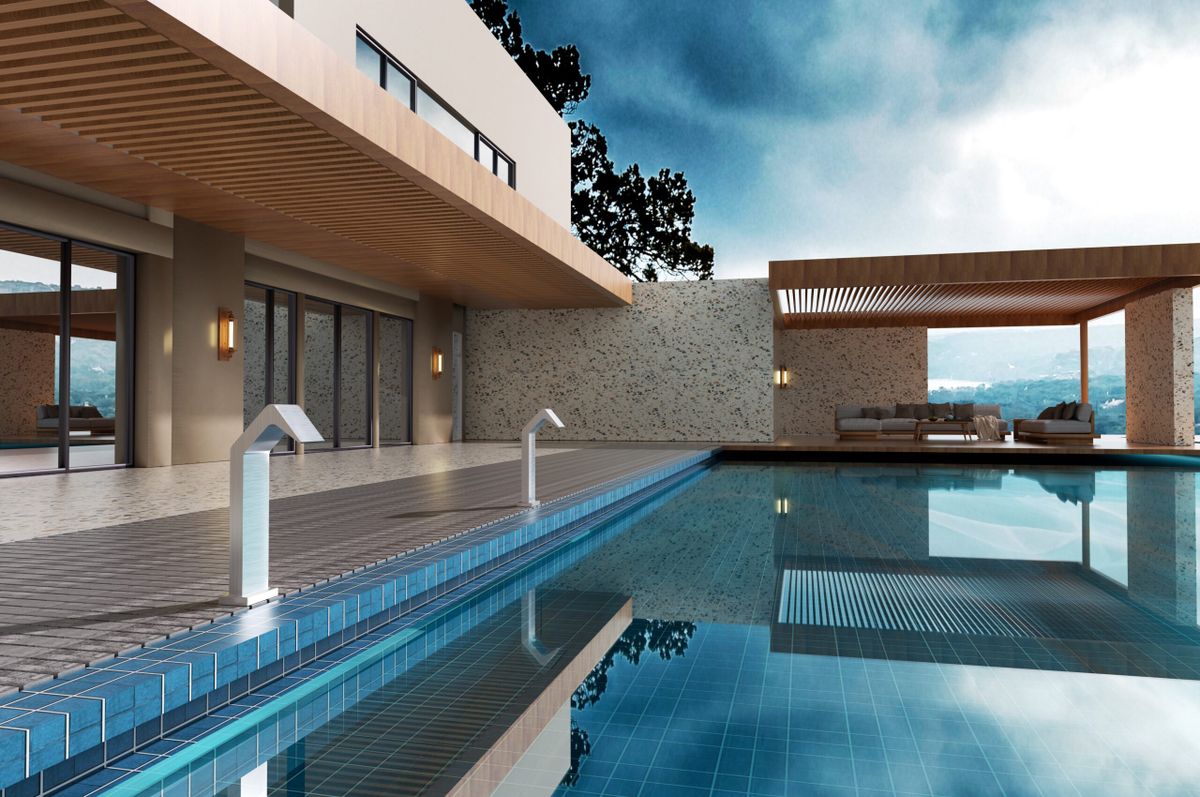 Rociador cascada de piscina Niagara 15 cm acero inoxidable S.316