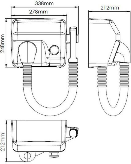 Haartrockner Stahl Steinzeugemail Weiß SC1088HT Mediclinics