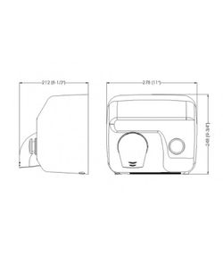 Secador de manos manual Acero Esmalte vitrificado Blanco E88 Mediclinics