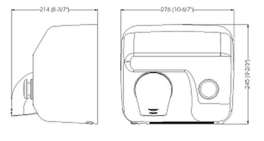 Manueller Saniflow Händetrockner Edelstahl AISI 304 Satin E05CS Mediclinics