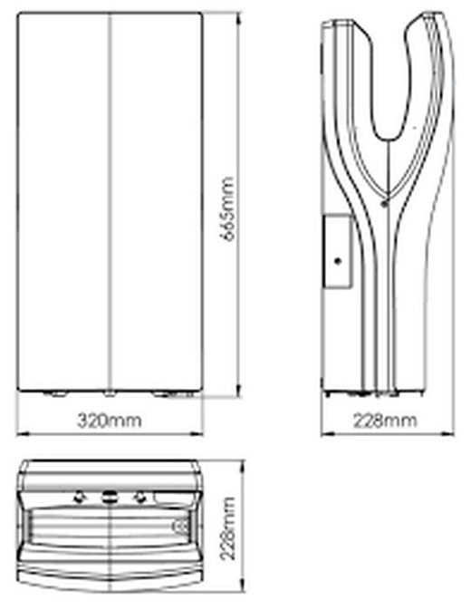 Secador de manos Dualflow automático ABS Negro M-14AB Mediclinics