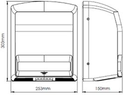 Junior plus automatische handdroger ABS Wit M88APLUS Mediclinics