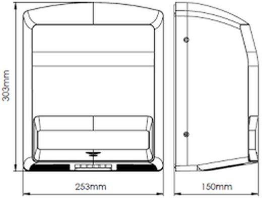 Junior plus automatische handdroger ABS Wit M88APLUS Mediclinics