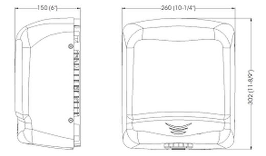 Optima automatische handdroger AISI 304 RVS Bright M99AC Mediclinics