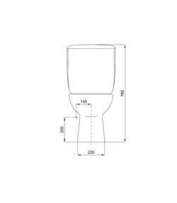 Taza inodoro tanque bajo Munique Sanitana, salida vertical