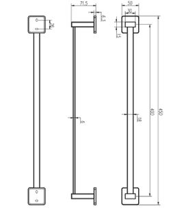 Technic 40Cm Toallero Negro Mate Medimex