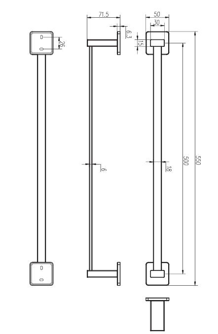 Technic 50Cm Toallero Cromo Medimex