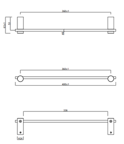Time 40Cm Toallero Oro Rosa Cepillado Medimex