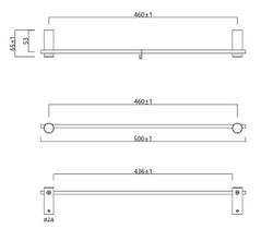 Time 50Cm Toallero Negro Mate Medimex