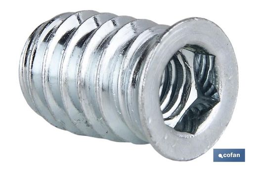 Écrou encastré en fer zingué 06X15