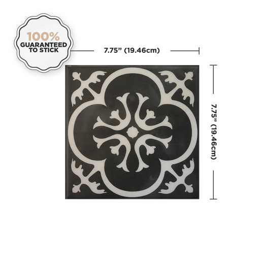 Rajola Adhesiu Vintage Girona Nera 19,69 cm x 19,69 cm The Smarttiles
