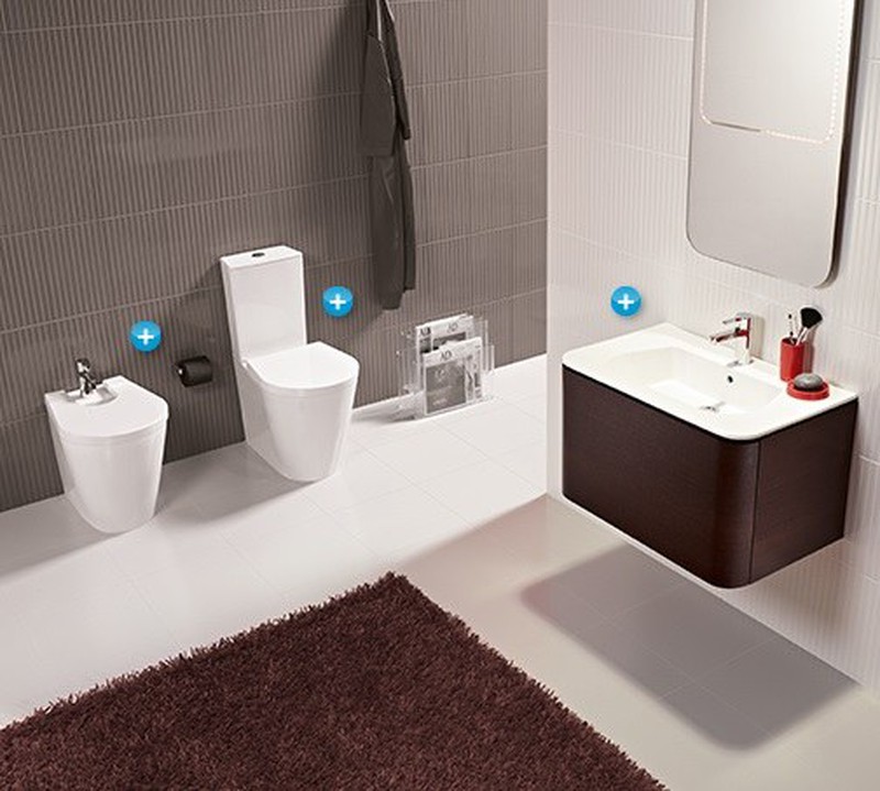 WC + Bidet sans couvercle LOOK UNISAN — Azulejossola